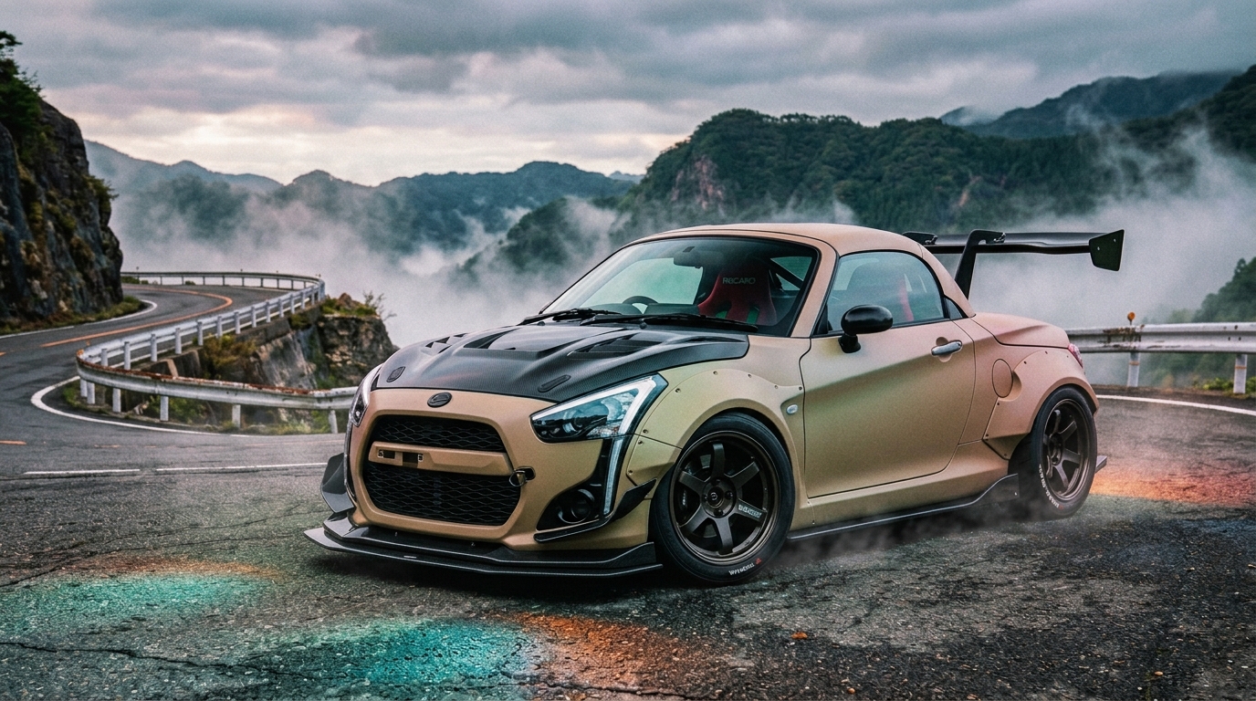 ダイハツ コペン (L880K系 02-12) ちっちゃくてもカッコよく｜タイヤ＆ホイール【PCD 4×100】 アクション