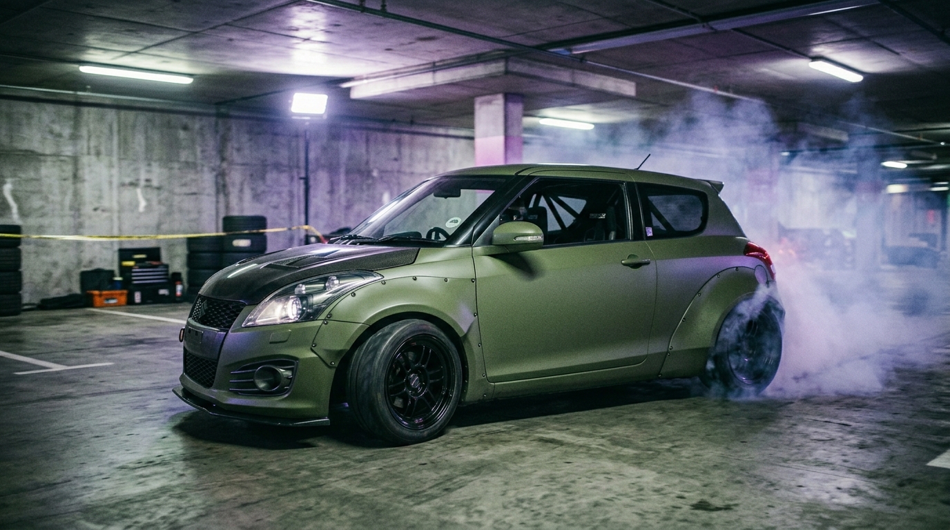 スズキ スイフトスポーツ (ZC31S 05-10) 漢のスイフト、激熱仕様！｜タイヤ＆ホイール【PCD 4×100】 カルチャー