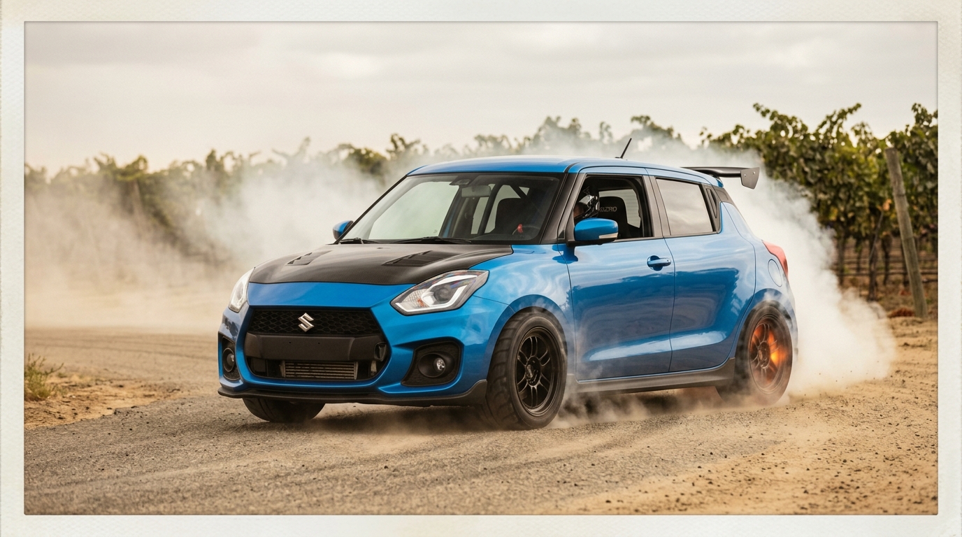 スズキ スイフトスポーツ (ZC31S 05-10) 漢のスイフト、激熱仕様！｜タイヤ＆ホイール【PCD 4×100】 スタンス限界