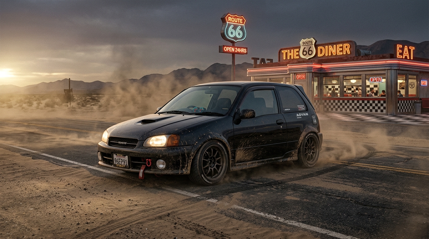 トヨタ スターレット_EP91_1996-1999(EP91/1996-1999) ホイール・タイヤサイズ表｜純正〜インチアップ〜ツライチ スタンス限界