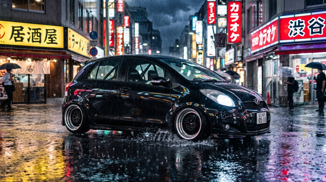 トヨタ ヴィッツ(2代目/P90) ホイール・タイヤサイズ表｜純正〜インチアップ〜ツライチ スタンス限界