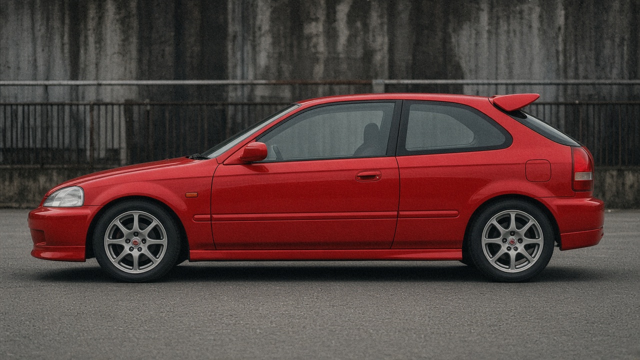ホンダ シビック Type R EK9 (97-00) タイヤ・ホイールサイズ一覧|PCD 4×100|純正〜インチアップ 真横