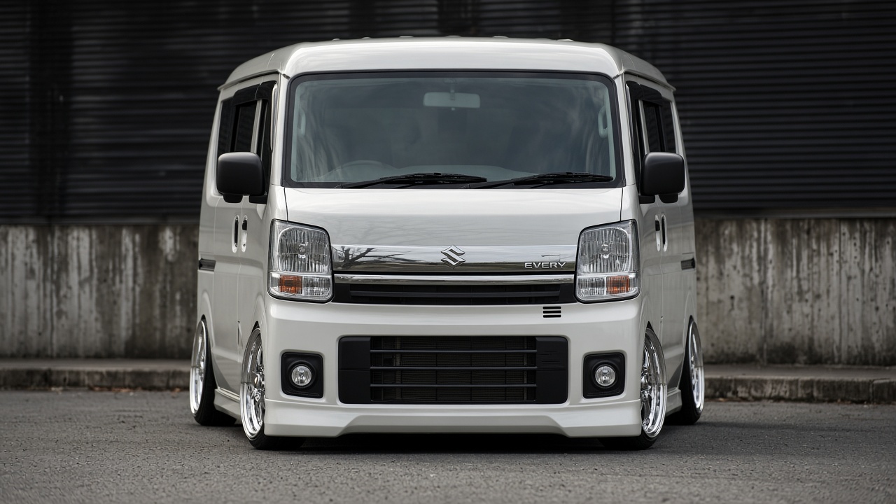 スズキ エブリイ W(DA17V) ホイール・タイヤサイズ表｜純正〜インチアップ〜ツライチ 正面