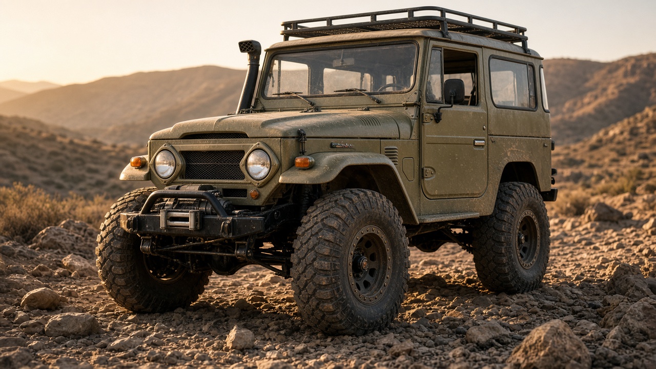 トヨタ ランクルミニ FJ(FJ40) ホイール・タイヤサイズ表｜純正〜インチアップ〜ツライチ 前3/4