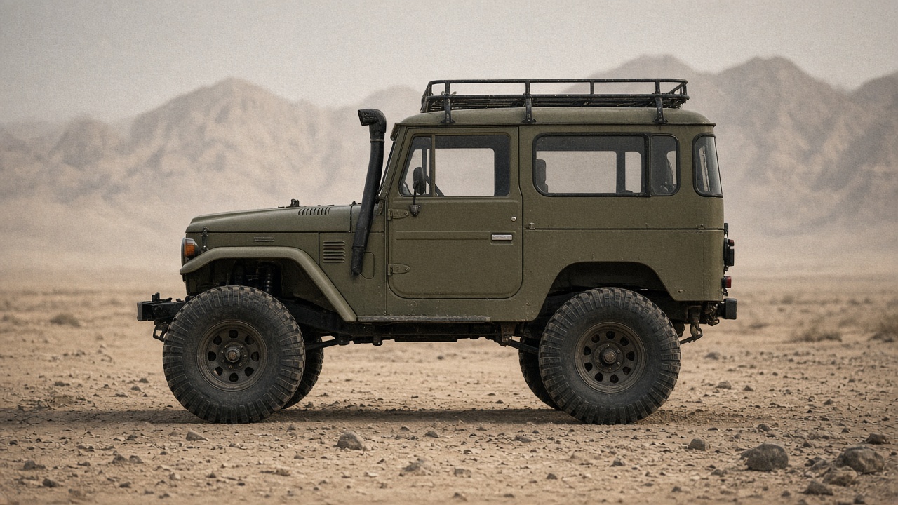 トヨタ ランクルミニ FJ(FJ40) ホイール・タイヤサイズ表｜純正〜インチアップ〜ツライチ 真横