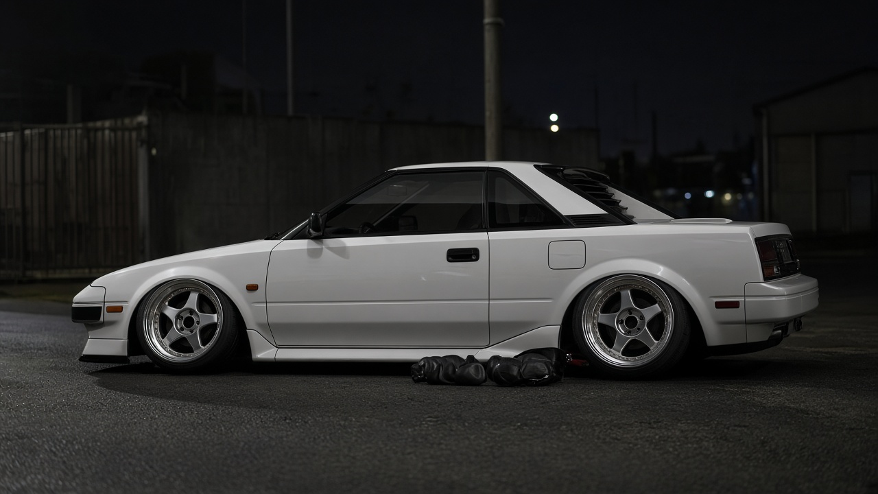 トヨタ MR2 AW11 (84-89) タイヤ・ホイールサイズ一覧｜PCD 4×100｜純正～インチアップ 真横