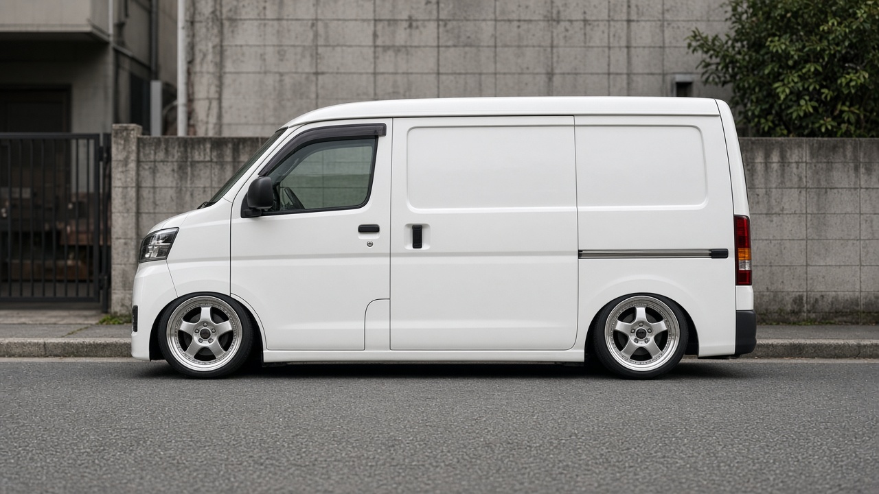 トヨタ ピクシスバン(S700M) ホイール・タイヤサイズ表｜純正〜インチアップ〜ツライチ 真横