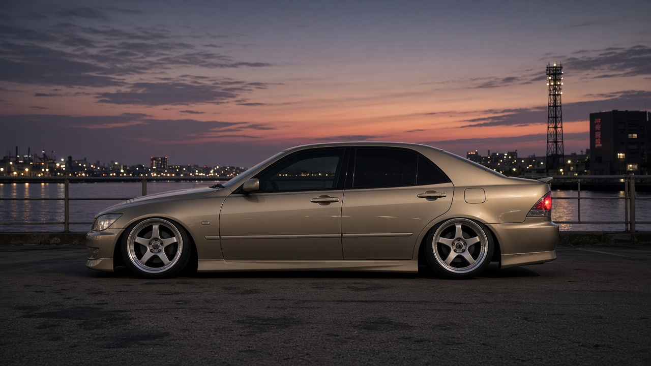 トヨタ アルテッツァ(SXE10/GXE10) ホイール・タイヤサイズ表|純正〜インチアップ〜ツライチ 真横